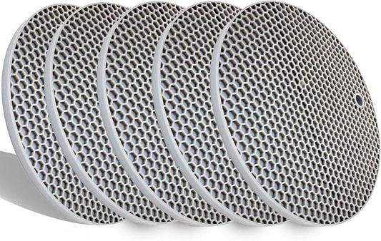 5 Pcs Extra Thick Silicone Trivets Pot Holder and Oven Mitts,Trivets for Hot Dish,Nonslip Insulation Honeycomb Rubber Hot Pads for Countertop,Multi-Purpose,Flexible Mats Heat Resistant Potholders,Grey