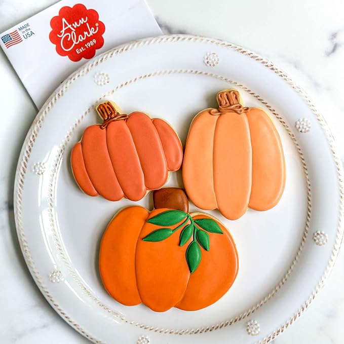 Ann Clark Pumpkin 3-Pc. Cookie Cutter Set, Made in USA, Large Jack-O-Lantern, Tall Pumpkin and Gourd