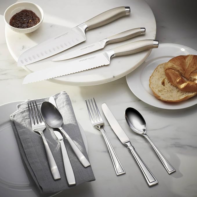 Oneida Everdine Everyday Flatware Serving Spoon, Set of 3, 18/0 Stainless Steel, Silverware Set