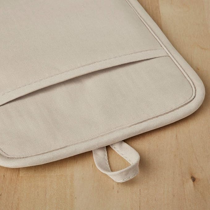 KitchenAid Ribbed Soft Silicone Oven Mitt and Pot Holder Set, Milkshake, 7"x13" Mitts + 7"x9" Holders