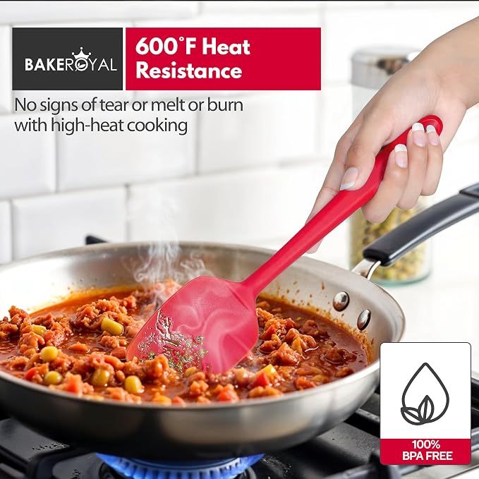 BakeRoyal Silicone Spatulas Set - Red