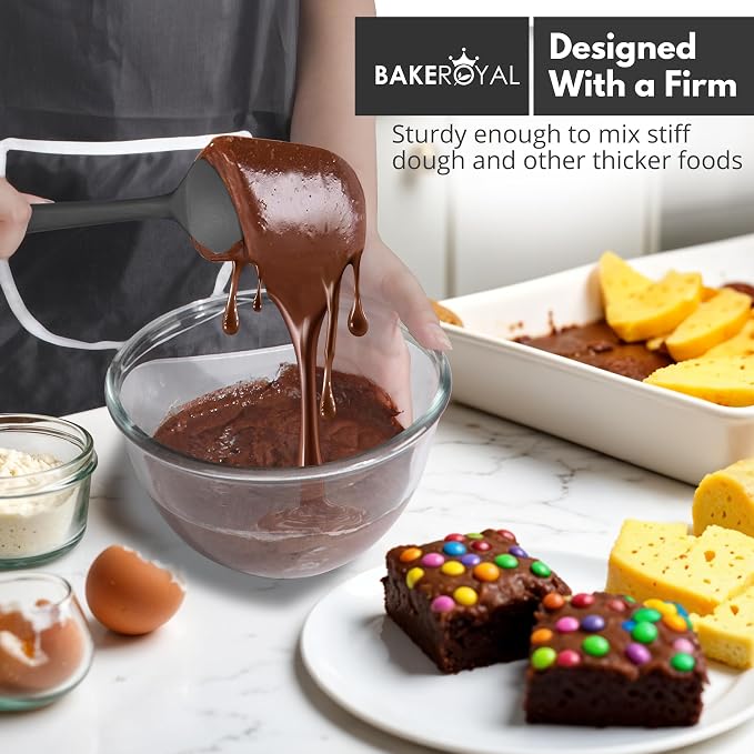 BakeRoyal Silicone Spatulas Set - Black