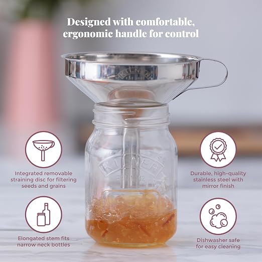 KILNER Stainless Steel Straining Funnel, 1 EA