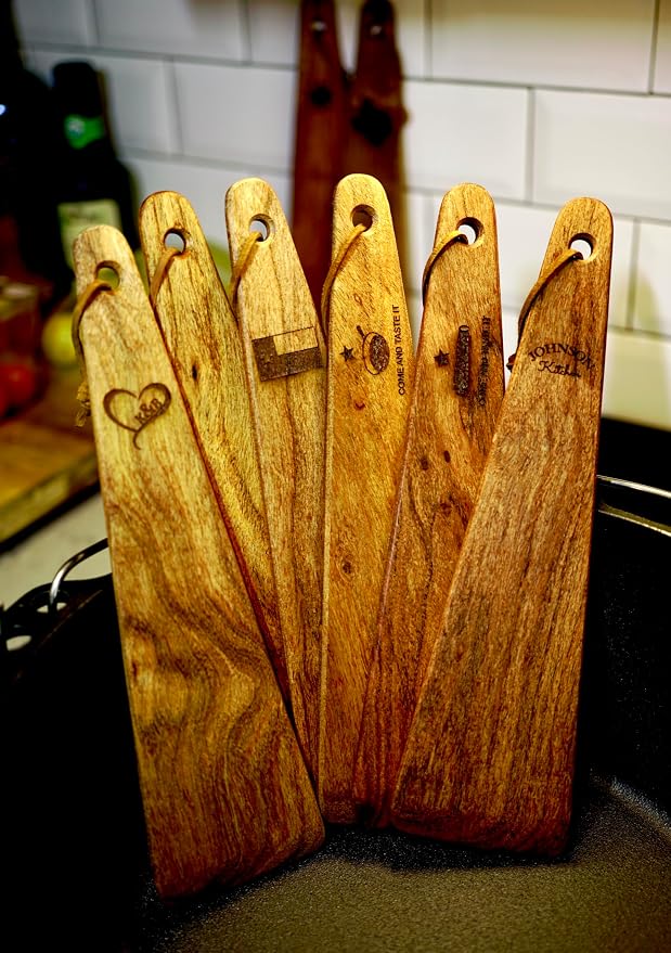 COWBOY SPATULA - Mesquite Wood Spatula, Handmade in Texas, Made in USA, Perfect for cast iron cookware, steel cookware, nonstick cookware - Personalization Optional (Your Name Kitchen)