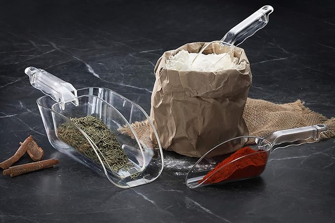 New Star Foodservice Commercial Grade Polycarbonate Plastic Utility Ice Scoop, Clear, 6 oz