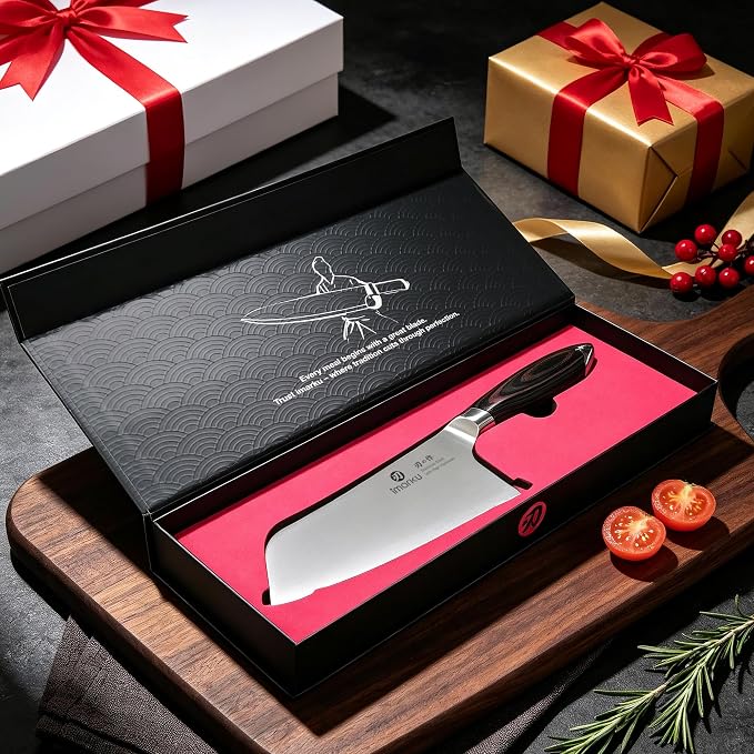 imarku Meat Cleaver Knife 6.3" – Japanese High Carbon Stainless Steel Butcher Knife for Meat Cutting & Vegetable Chopping, Ultra-Sharp with Ergonomic Pakkawood Handle, Gift for Men & Women
