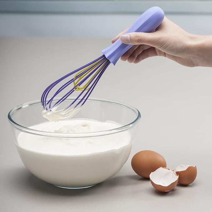 Zeal Stick Non-Scratch Double Headed Balloon Whisk, Silicone, Purple, 26 cm