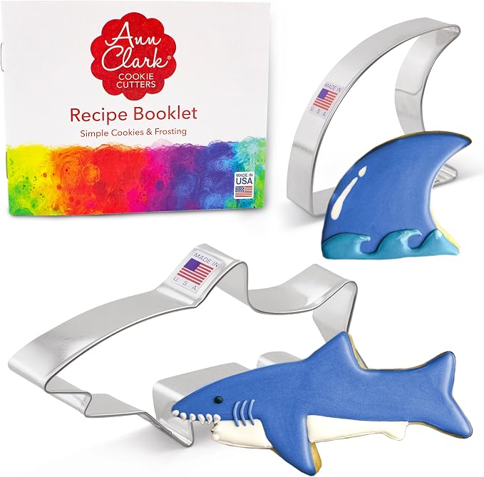 Ann Clark Shark 2-Pc. Cookie Cutter Set: Shark, Fin Made in USA