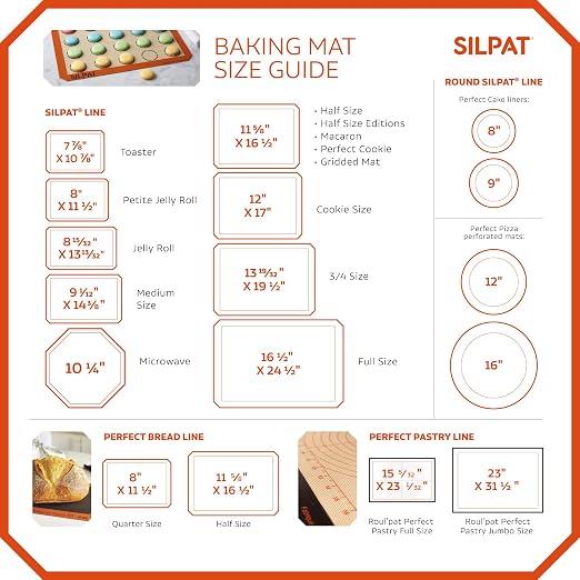 Silpat The Original Premium Non-Stick Silicone Baking Mat, Full Size, 16-1/2" x 24-1/2"