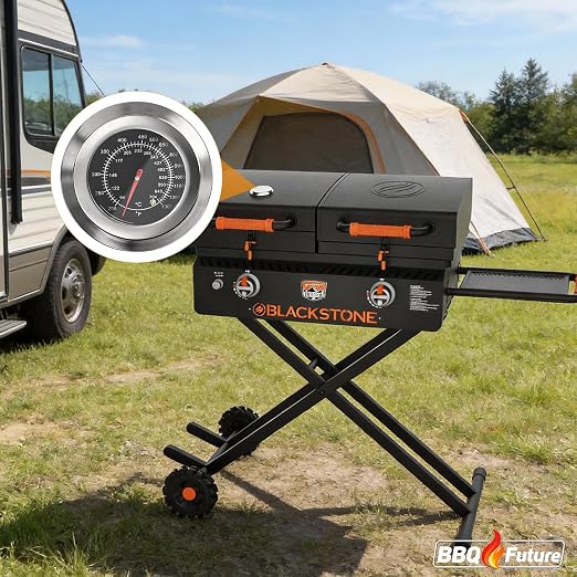 Grill Thermometer for Blackstone Tailgater 1555, BBQ Temperature Gauge for Blackstone 1555 Tailgater Griddle and Grill Combo, Replacement Part for 1550 On the Go Tailgator Grill Griddle