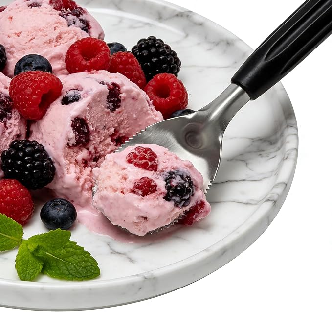 Heavy Duty Flat Ice Cream Spade Scoop with Serrated Edge Easy Carves Through n Scrape the Hardest Of Ice Creams| Sorbet n Gelato Scooper with Non-Slip Good Grip Handle