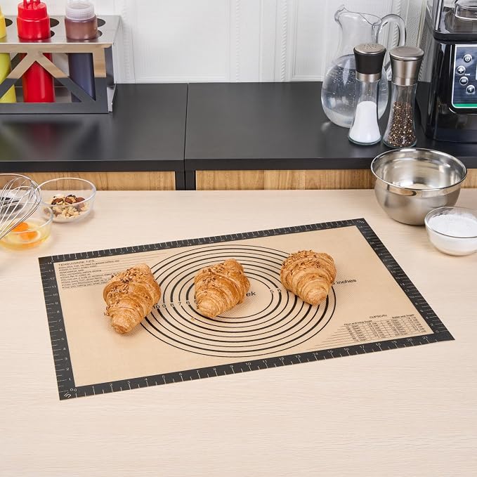 Restaurantware Silicone Baking Mat - 1 Case - 23.6 x 15.7 Inches - Non-Stick Pastry Mat for Dough Rolling - Heat-Resistant, Durable, Anti-Slip Liner - Black