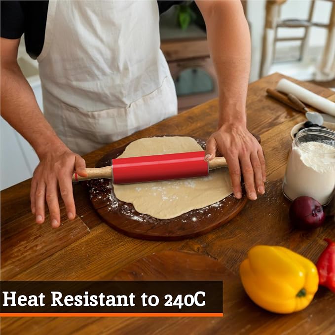 ZING! Premier Housewares Silicone Rolling Pin - Red