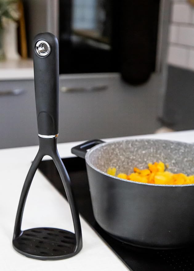 MasterClass Potato Masher with Soft Grip Handle, Non Stick Safe Nylon, 34 cm
