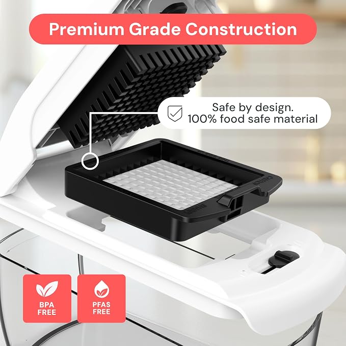 Fullstar Pro Original Vegetable Chopper - Chopper and Spiralizer - Food Chopper with Container, Fruit Cutter, Onion Dicer - All-in-One Prep Tool - Kitchen Gadgets and Gifts (4 in 1, White)