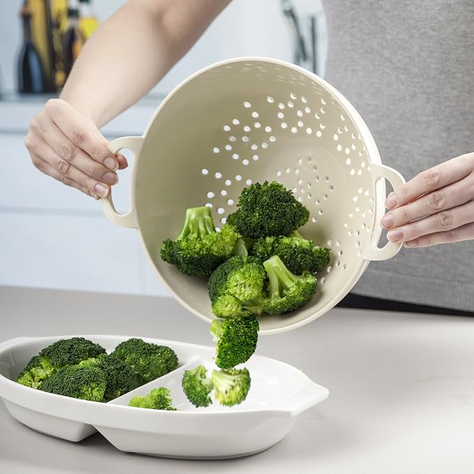 Zeal Melamine Colander, Cream, 30.5 x 24 x 12.5 cm