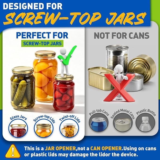 Higher Torque Electric Jar Opener for Seniors with Arthritis Fit Almost Jars Size, Strong Tough Automatic Jar Opener for Weak Hands, Hands Free Battery Operated Bottle Opener for Arthritic Hands White