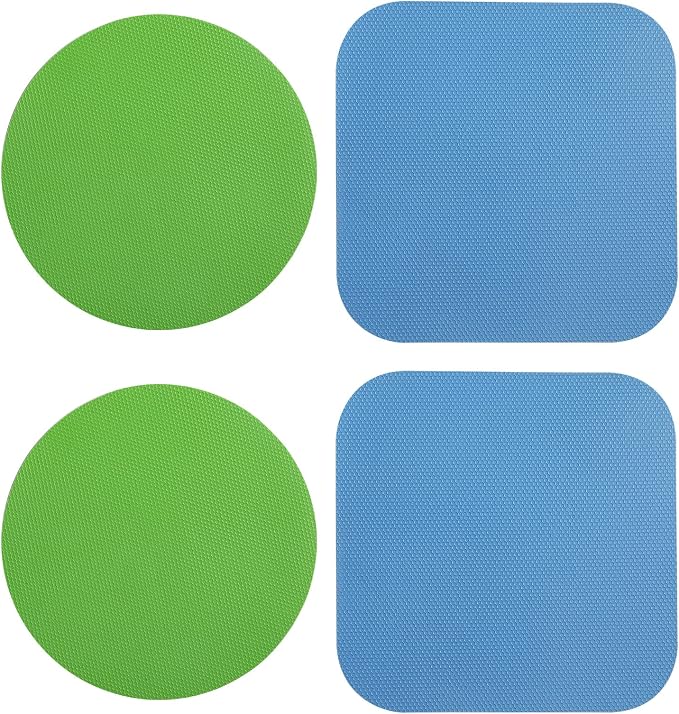 LUTER 4pcs Jar Opener Gripper Pad for Seniors with Weak Hands, Rubber | Multi-function Silicone Bottle Opener Lid Cap Rubber Gripper Pads Kitchen Coasters Gadgets, Light Blue, Green