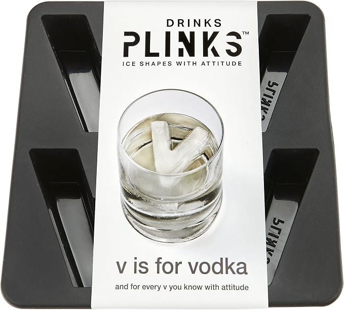 DRINKSPLINKS Custom Letter V Ice Cube Molds. Monogram Ice Cube Mold with Initials. Large Monogrammed Silicone Trays for Bourbon, Whiskey and Cocktails. Fun, Customized Gifts for Men and Women.