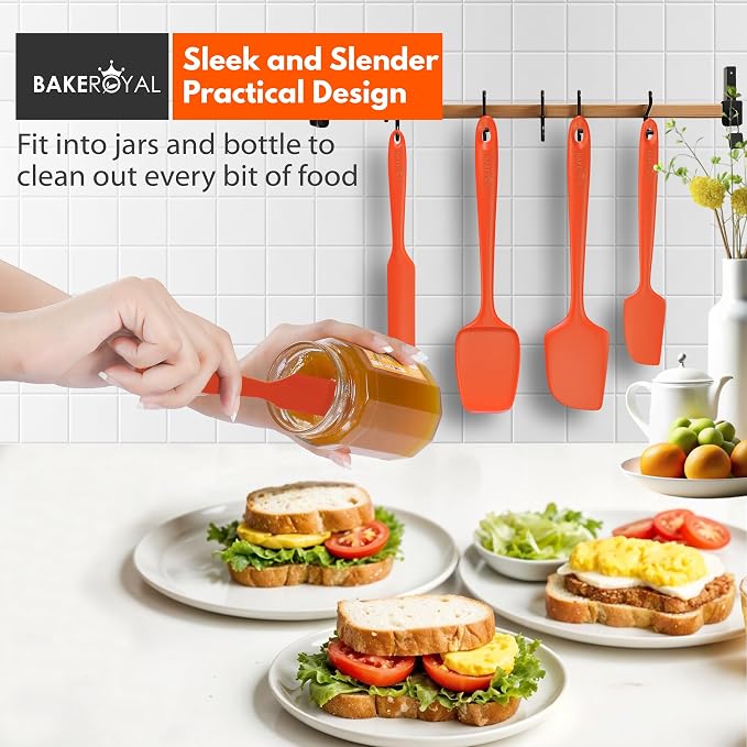 BakeRoyal Silicone Spatulas Set - Orange