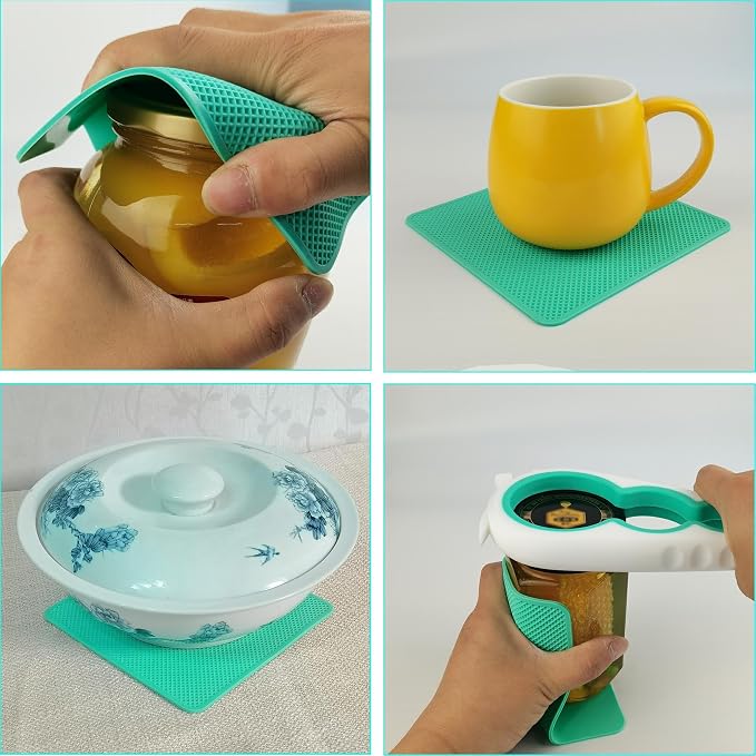 Jar Opener for Weak Hands, 5 in 1 Bottle Opener for Seniors with arthritis | Multifunctional Adjustable Lid Opener with Non-Slip Rubber Gripper Pad – Effortlessly Opens Jars, Bottles & Pop-Top Cans