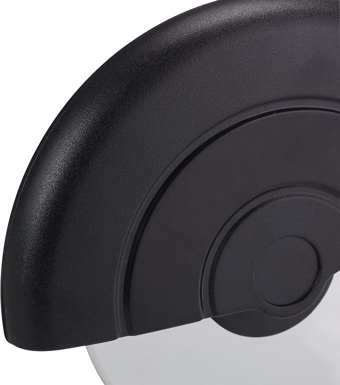 Relaxdays Pizza Cutter Premium Stainless Steel Gastro Wheel Blade Guard Round Dishwasher Safe Black Standard