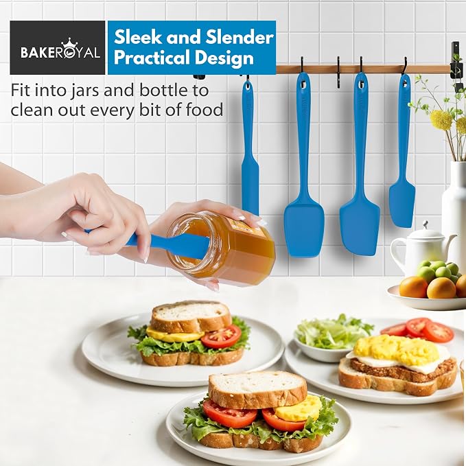 BakeRoyal Silicone Spatulas Set - Blue
