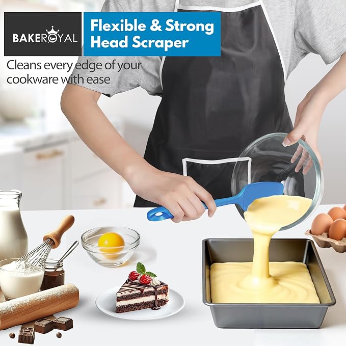 BakeRoyal Silicone Spatulas Set - Blue