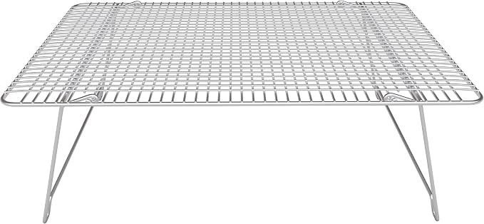 Stackable Stainless Steel Wire Half Sheet Cooling Rack(12"x17") - with Collapsible Folding Legs - For Baking, Cooking, & Grilling - Perfect for Cookies, Muffins, Bread & More