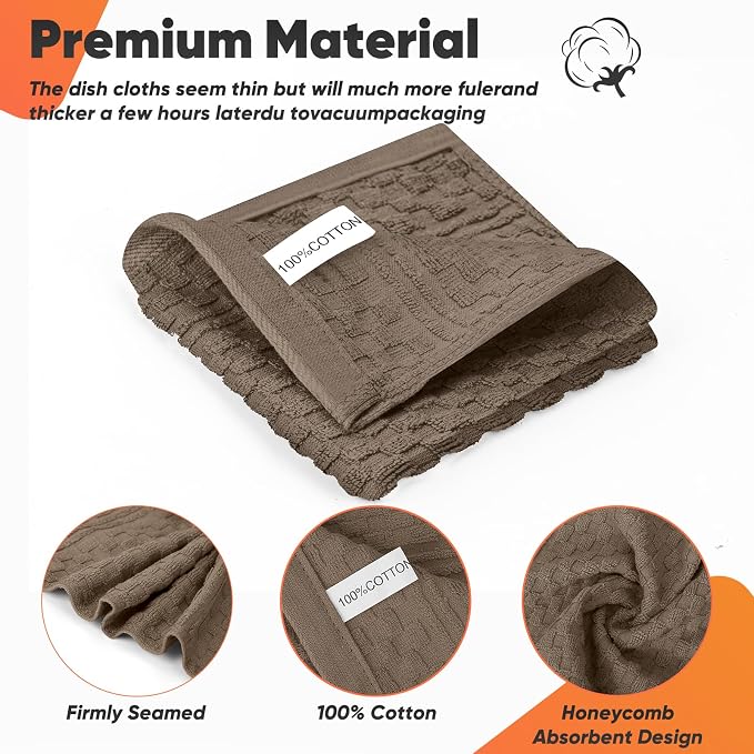 Oven Mitts Kitchen Towels and Dishcloths with Pot Holders Sets, Oven Gloves Hot Pads 500°F Heat Resistant with Silicone Grip, Include 2 Cooking Gloves/2 Potholders/4 Kitchen Towels/4 Dish Towels