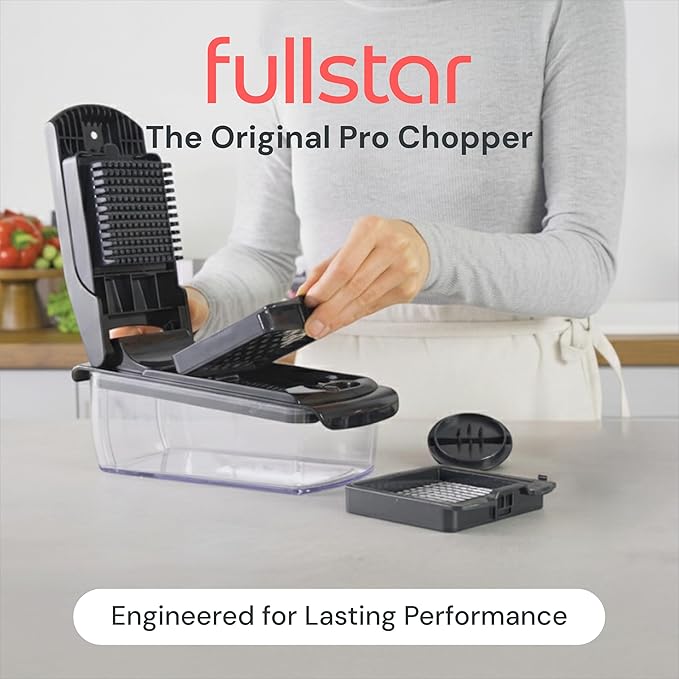 Fullstar The Original Pro Chopper - Vegetable Chopper and Dicer, Food Chopper with Container, Fruit Cutter, Kitchen Gadgets & Gifts, Home Essentials (2 in 1, Black)