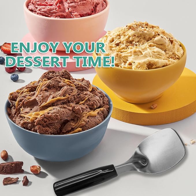 9" Heavy Duty Ice Cream Spade,Non-Slip Stainless Steel Spoon Scraper,Perfect Paddle for Scooping and Serving Hard Frozen Treats Gelato and Creamier Frozen Desserts(2PCS)