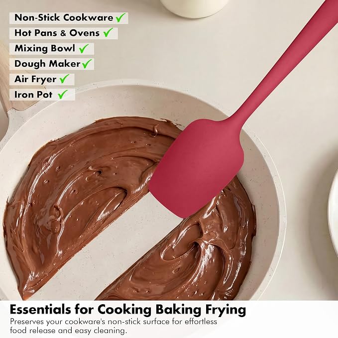 2 Pieces Silicone Spatula Set: Ironberry 600ºF Heat Resistant Food Grade Cooking & Baking Utensils, Kitchen Flexible Nonstick Rubber Scraper for Scraping, Mixing, Scrambling, Flipping (Multicolor 2)