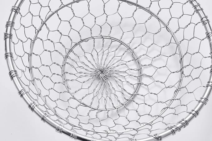 Stainless Steel Spider Strainer Asian Kitchen Mesh Wok Strainer Wire Food Cooking Skimmer Basket, 8-Inch, Hand-Made