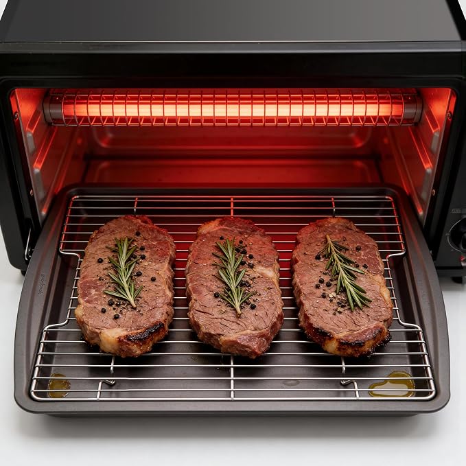 Stainless Steel Cooling Rack & Baking Rack Compatible with GoodCook 15” x 10.5” Nonstick Carbon Steel Baking Pan (A Pack)