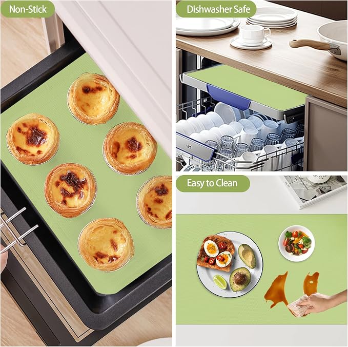 Silicone Baking Mat Roll, 12 IN x 6 FT, Non-Stick, Reusable, Heat-Resistant Baking Sheet for Oven, Air Fryer, Pastry, Dough, Bread, Non-Slip Kitchen Counter Mat