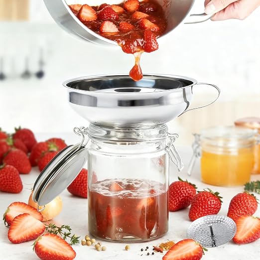 6 Pack Stainless Steel Canning Funnel for Filling Mason Jar with Mesh Strainer, Wide & Narrow Mouth Funnels for Kitchen Use, Filling Bottles & Dry Ingredients, Kitchen Gadgets Canning Supplies Kit