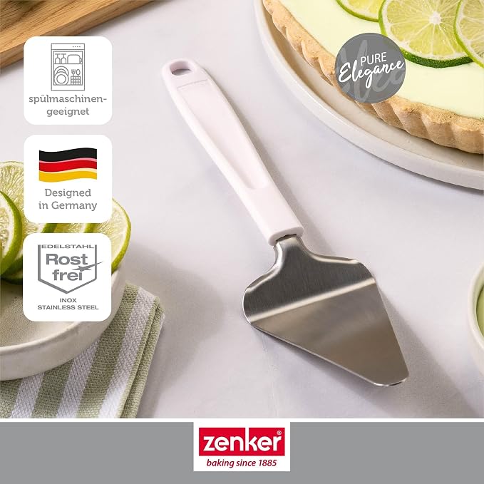 Zenker Pure Elegance Cake Server - 28 cm, Stainless Steel Cake Server with Ergonomic ABS Handle, for Lifting and Serving Delicious Cakes, Pizza etc., Dishwasher Safe & Rustproof
