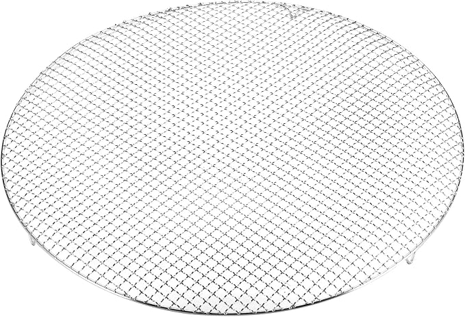 HARFINGTON Round Cooking Rack 23.6-inch Stainless Steel Cross Wire Barbecue Grill Net with 20mm Legs for Cooking Baking Steaming BBQ