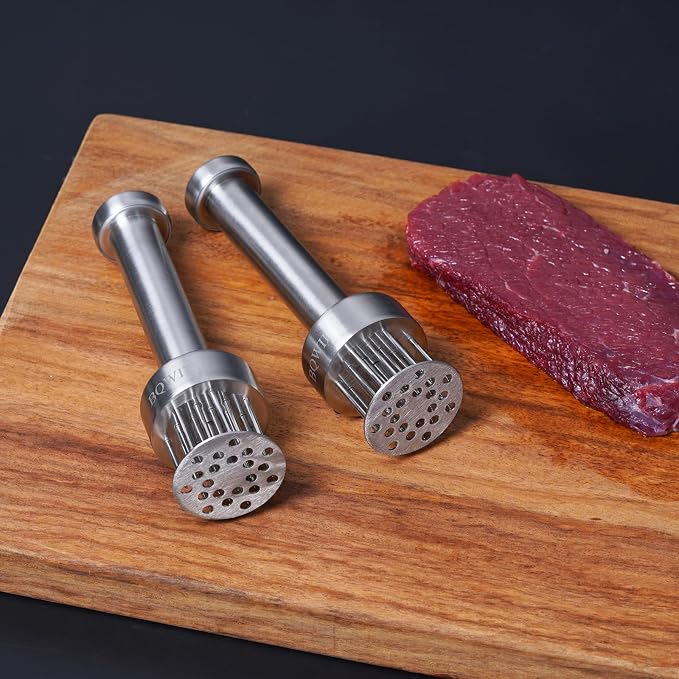 Stainless Steel Meat Tenderizer Tool with 21 Sharp Needles - A Meat Tenderizer Mallet for Chicken and Beef, Durable Meat Mallet Hammer, Easy-Grip Meat Hammer Tenderizer