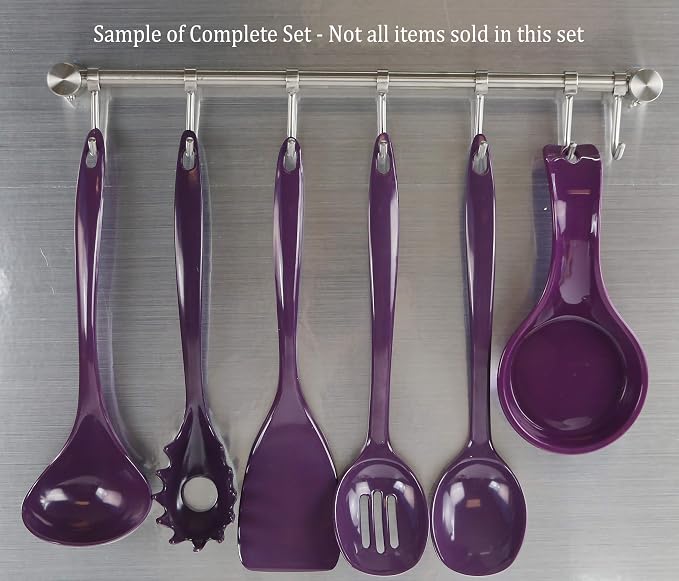 Spaghetti Spoon, Pasta Server, Fork with Ergonomic Handle, Heat Resistant, BPA Free,11.5 inch Melamine Utensil by Reston Lloyd, Plum