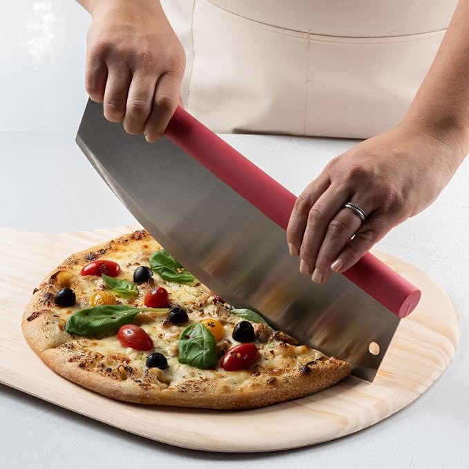 Fantes Rocking Pizza Cutter, Stainless Steel with Blade Guard and Comfort Handle, The Italian Market Original since 1906