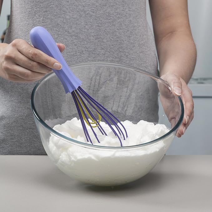 Zeal Stick Non-Scratch Double Headed Balloon Whisk, Silicone, Purple, 26 cm