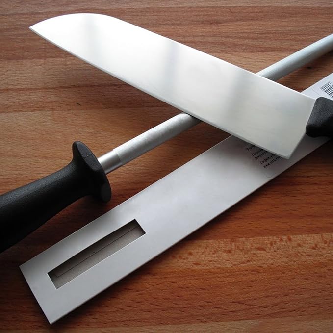 Professional Carbon Steel Black Knife Sharpening Steel, Black 12 Inch (Pack of 2)