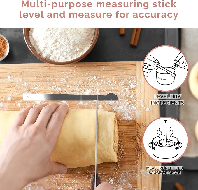 CuttleLab Measuring Cups and Measuring Spoons Set of 14 - Stainless Steel Measuring Cups and Spoons Set, Includes 1/8 Teaspoon Measuring Spoon, 1/8 Cup Measuring Cup, Leveler Dry (14, Country Chic)