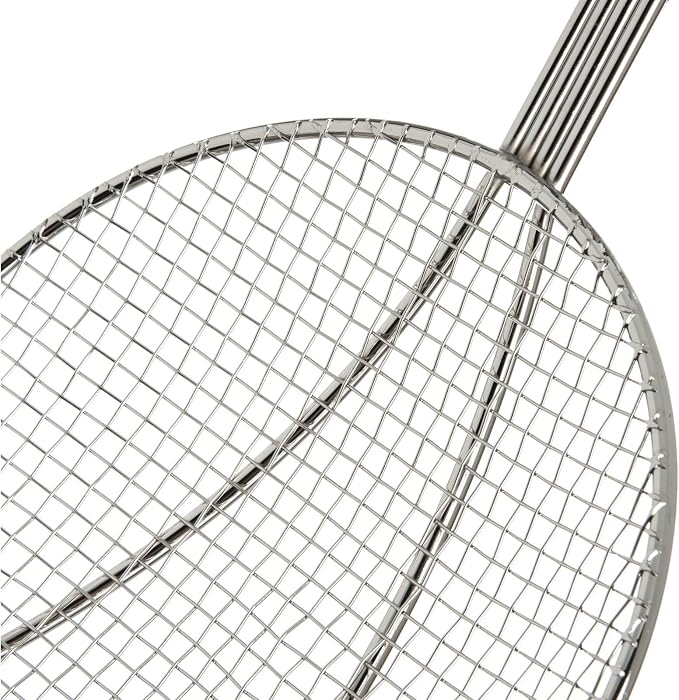 Soro Essentials- 7” Stainless Steel Round Coarse Mesh Wire Skimmer Strainer- Cooking Skimmer Spoon Ladle Skimmers Strainer Spoon for Kitchen Cooking Straining Frying Draining Home Kitchen Restaurant