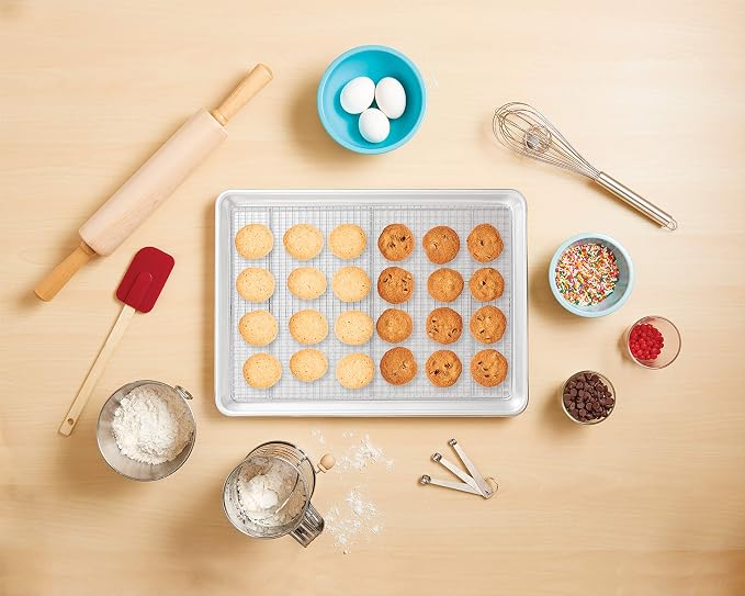 Mrs. Anderson's Baking Professional Cooling Rack, Heavy Duty Steel, Fits Two-Thirds Sheet Pans, 21 x 14.5 x 0.75-Inches