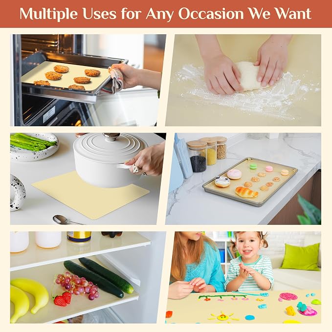 GTJ Silicone Baking Mat Roll, Reusable Baking Sheet Liners, 16 in x 10 ft | Free Cut to Size, Food-Grade, Non-Stick, Non-Slip, For Dough, Pastry, Air Fryer, Freeze Dryer, Oven Pan, Kitchen Counter