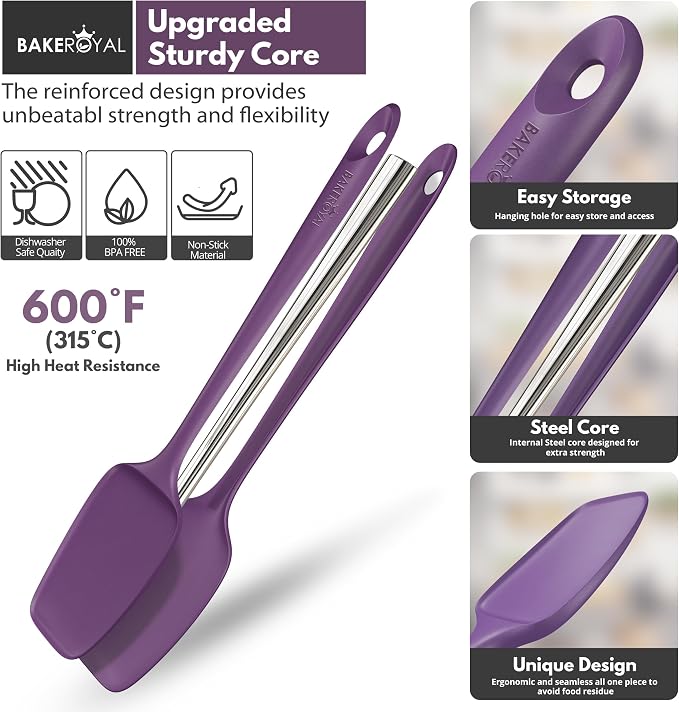 BakeRoyal Silicone Spatulas Set - Berry