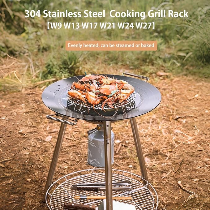Campingmoon Stainless Steel Round Cooling Rack Baking Steaming Roasting Rack,Cooking Grid Grill 27cm